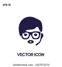 Customer support symbol vector icon. White background. Premium quality.
