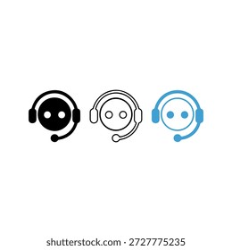 Equipe de suporte ao cliente com fones de ouvido em várias cores para assistência
