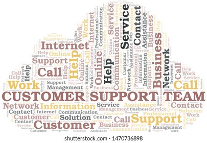 Customer Support Team word cloud vector made with text only