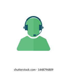 Customer support and telemarketing vector icon. Call Center, Phone Assistant, Online Help, Video Chat. Help and Support