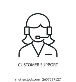 Customer support thin line vector icons.