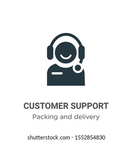 Customer support vector icon on white background. Flat vector customer support icon symbol sign from modern packing and delivery collection for mobile concept and web apps design.