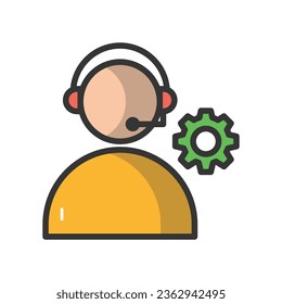 Customer support vector icon which can easily modify or edit

