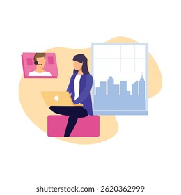 Ilustração do vetor de suporte ao cliente que pode facilmente modificar ou editar

