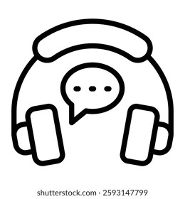 Customer Support Vector Line Icon Design