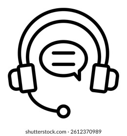 Customer Support Vector Line Icon Design