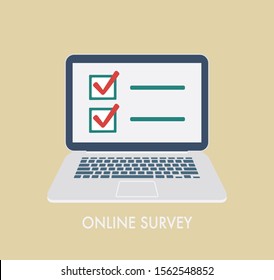 Customer survey, checklist Icon. Flat design vector for web