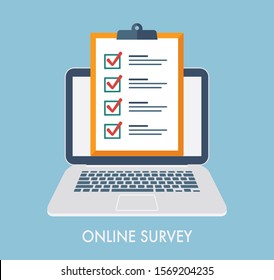 Customer survey, checklist Icon. Flat design vector for web