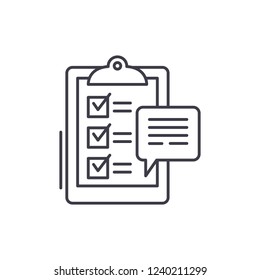 Customer surveys line icon concept. Customer surveys vector linear illustration, symbol, sign