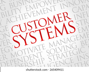 Customer Systems word cloud, business concept