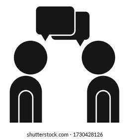 Customer talking icon. Simple illustration of customer talking vector icon for web design isolated on white background