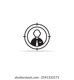 customer target dart icon with shadow on white background