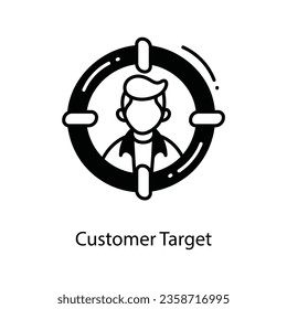 Customer Target doodle Icon Design illustration. Marketing Symbol on White background EPS 10 File