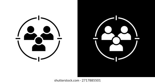 Cliente Icono blanco y negro relleno.