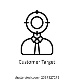 Customer Target vector  outline Design illustration. Symbol on White background EPS 10 File
