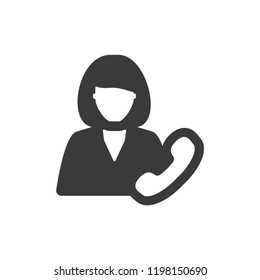 Customer telephone service vector icon 