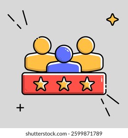 Customer testimonial icon in filled line style, use for website mobile app presentation