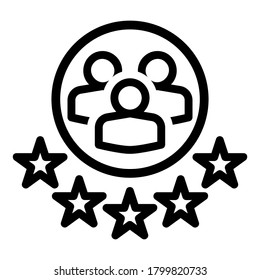 Customer testimonial icon vector illustration in line style for any projects, use for website mobile app presentation