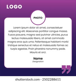 Customer testimonial Quotes quotation marks testimonial banner, quote, infographic. Social media post template designs for quotes. Empty speech bubbles, quote bubbles and text box. Vector