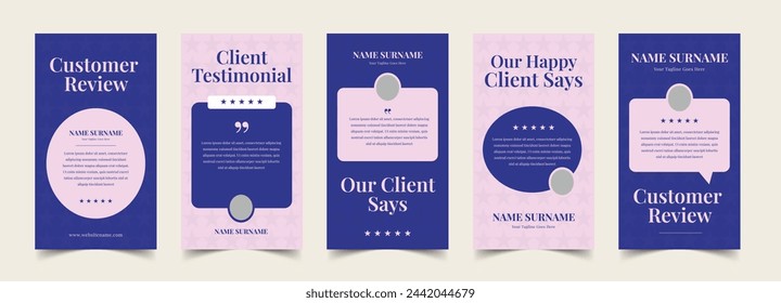 Customer Testimonial Social Media Posts, Story of Client Testimonial Templates