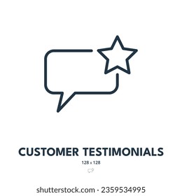 Customer Testimonials Icon. Feedback, Review, Rating. Editable Stroke. Simple Vector Icon