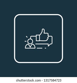 Customer testimonials icon line symbol. Premium quality isolated recommended element in trendy style.