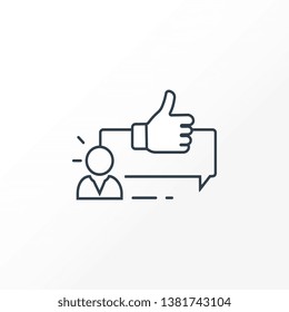 Customer testimonials icon line symbol. Premium quality isolated recommended element in trendy style