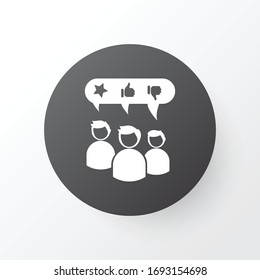 Customer testimonials icon symbol. Premium quality isolated recommended element in trendy style.