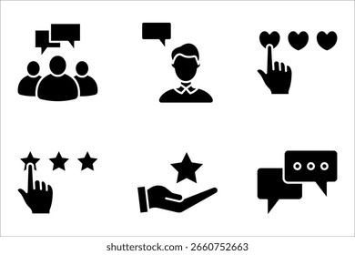 Kundenreferenzen, Symbol, Vektorgrafik auf weißem Hintergrund.
