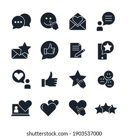 Customer Testimonials set icon. Customer Relationship Management, Feedback, Review symbol collection Editable vector illustration