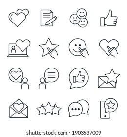 Customer Testimonials set icon. Customer Relationship Management, Feedback, Review symbol collection Editable vector illustration