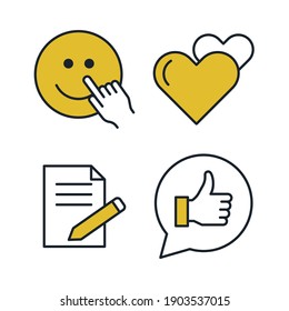 Customer Testimonials set icon. Customer Relationship Management, Feedback, Review symbol collection Editable vector illustration