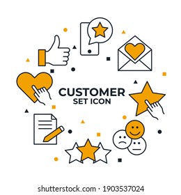 Customer Testimonials set icon. Customer Relationship Management, Feedback, Review symbol collection Editable vector illustration