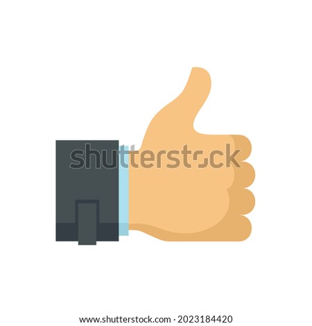 Customer thumb up icon. Flat illustration of customer thumb up vector icon isolated on white background
