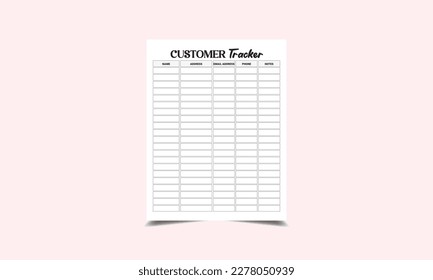 Customer Tracker kdp interior Customer Tracker