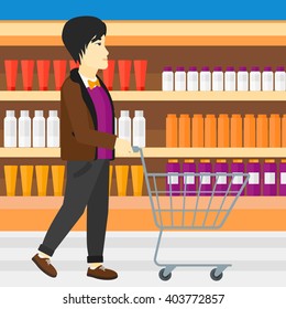 Customer with trolley.