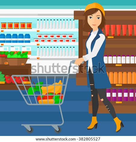 Customer with trolley.