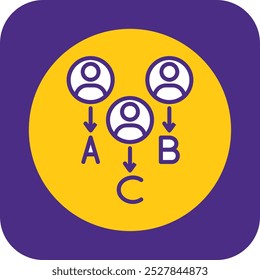 Design de ícone de vetor de curva preenchida de tipos de cliente