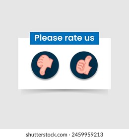 customer or user satisfaction survey. like and dislike, Thumbs up down buttons concept illustration flat design. simple modern graphic element for ui, infographic, icon