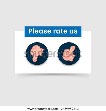 customer or user satisfaction survey. like and dislike, Thumbs up down buttons concept illustration flat design. simple modern graphic element for ui, infographic, icon