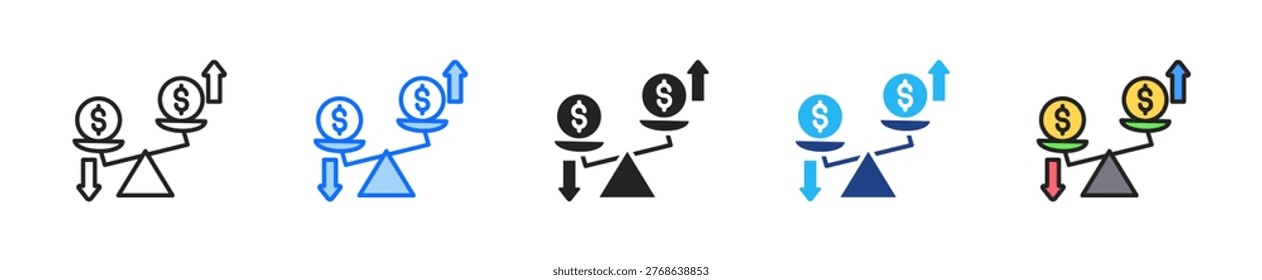 Customer Variable Cost Icon Set Multiple Style Collection