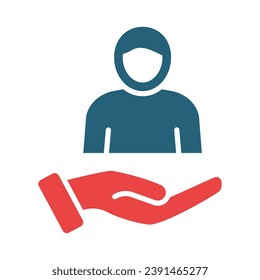 Customer Vector Glyph Two Color Icon For Personal And Commercial Use.
