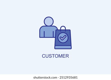 Icono de Vector Cliente o ilustración de logotipo