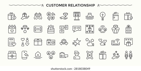Customer vector icon set. Business icon collection. Modern vector UI icons. Contains outline symbols like man, clientele, support, shopper, service, business, patron and more. Art and illustration.