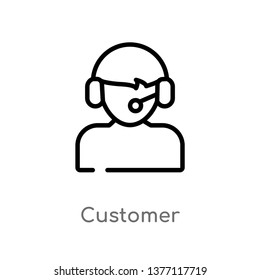 customer vector line icon. Simple element illustration. customer outline icon from strategy concept. Can be used for web and mobile