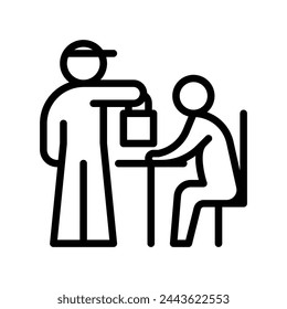símbolo de icono de línea vectorial de cliente