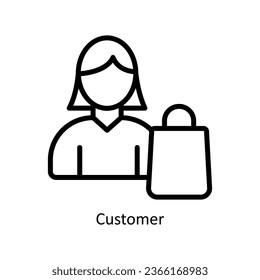 Customer vector  outline Icon Design illustration. Web store Symbol on White background EPS 10 File 