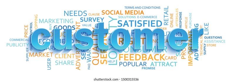 CUSTOMER vector word cloud title banner