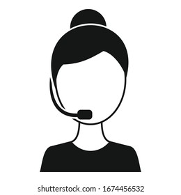 Customer woman support icon. Simple illustration of customer woman support vector icon for web design isolated on white background