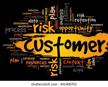Customer word cloud, business concept background